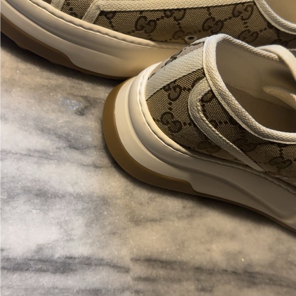 Gucci Monogram Beige and Brown Sneakers